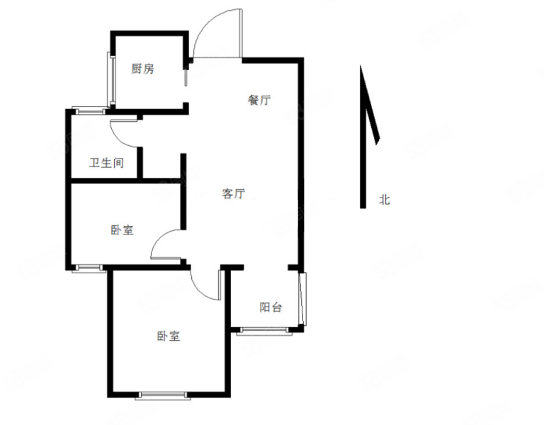 华侨城二期2室2厅1卫75㎡南北45万