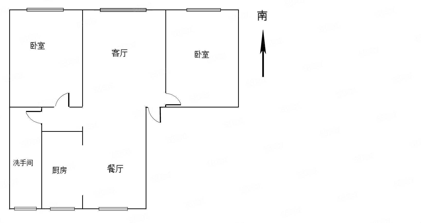 汇智环球金贸城1期2室2厅1卫93㎡南北84万