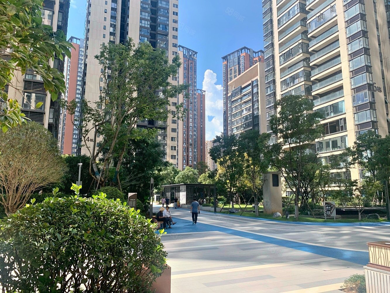 【10图】万达广场旁次新小区毛坯三房有二楼,润城第五大道-昆明58同城