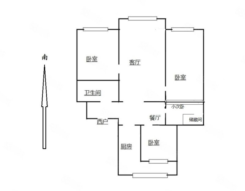 花园小区(密云)3室2厅1卫104.2㎡南北205万