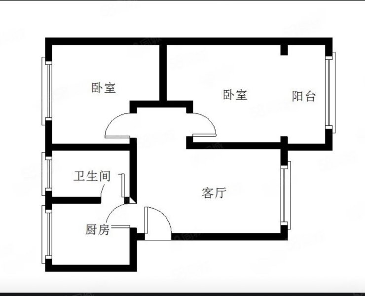 供电局宿舍(新都)2室2厅1卫65.5㎡南北45万