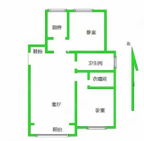 朝阳首府澜园北区2室2厅1卫96.99㎡南北82.8万