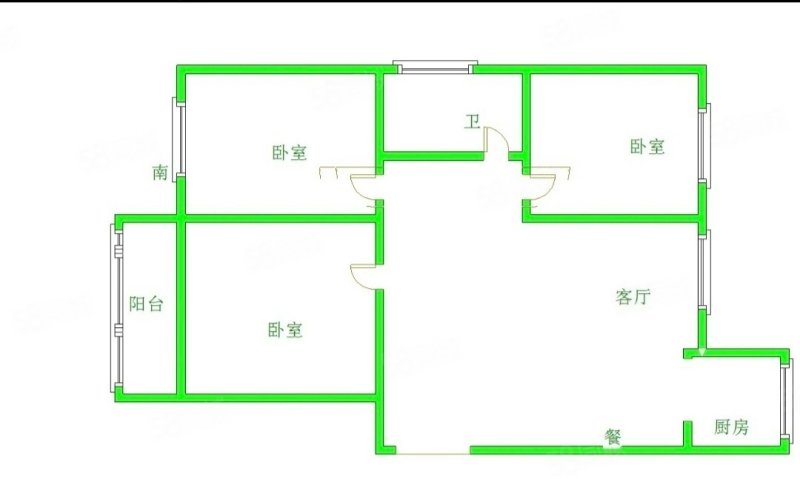 上海城3室2厅1卫113㎡南北82万