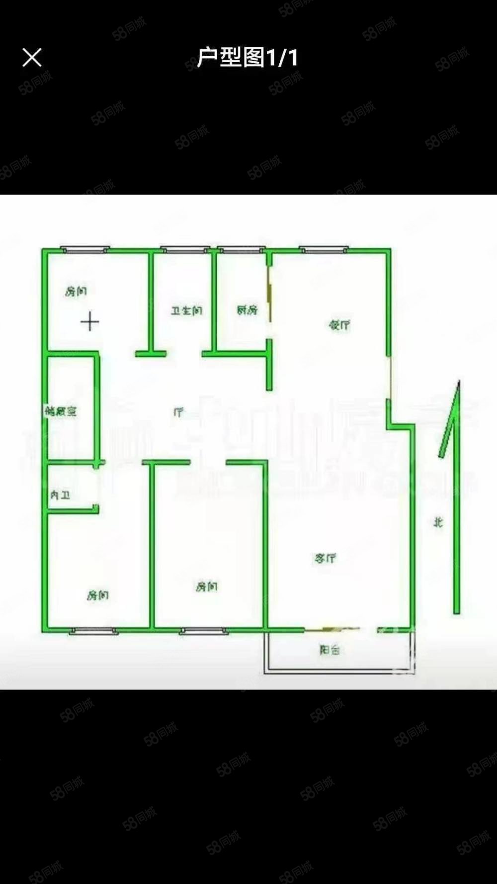 高安润达国际城3室2厅2卫115㎡南北75万