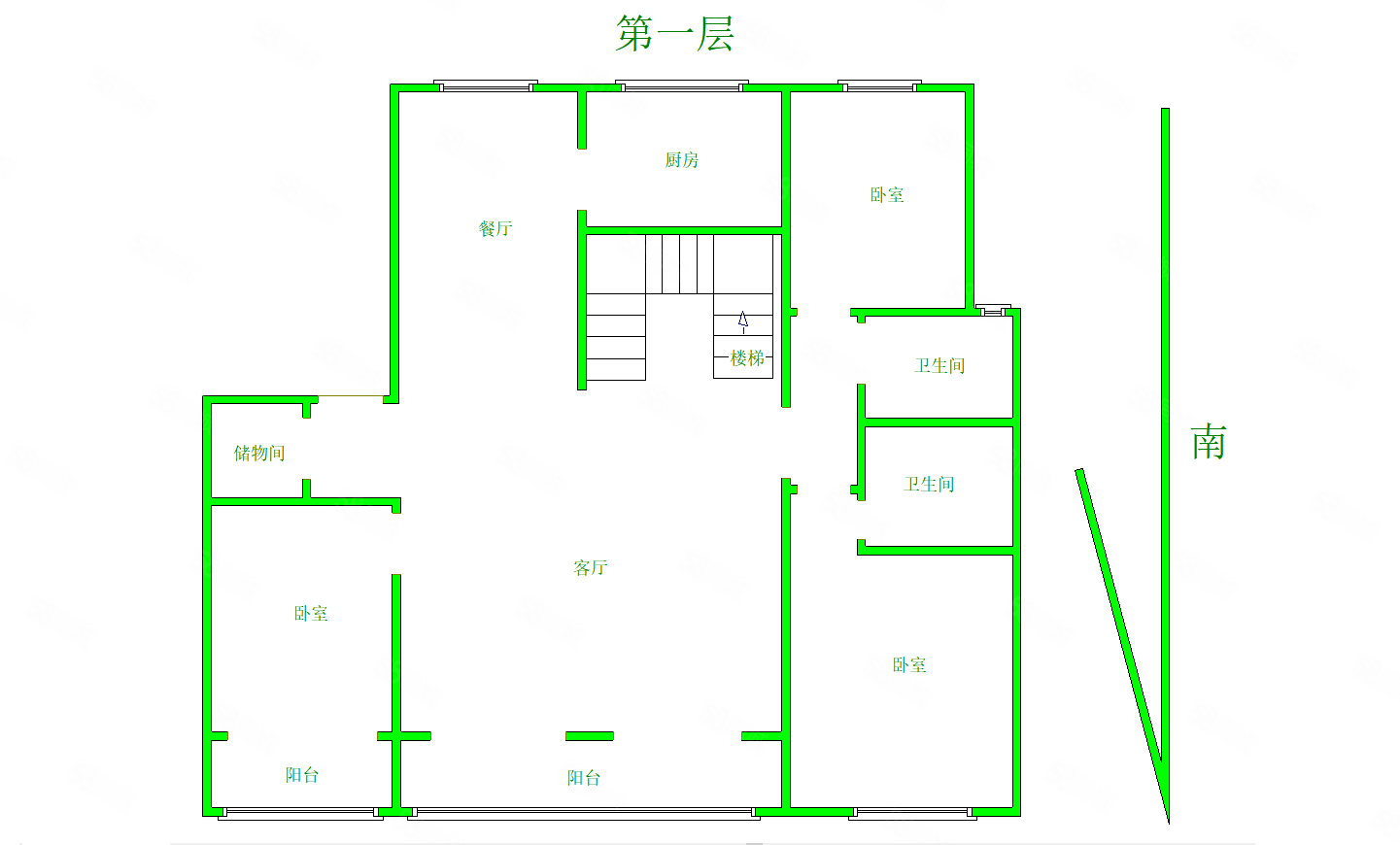 银润中央广场住宅6室3厅5卫367.52㎡南北1000万