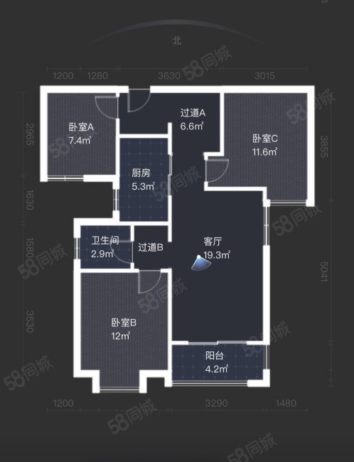 大华锦绣前城(一期)3室2厅2卫95.47㎡南159.8万