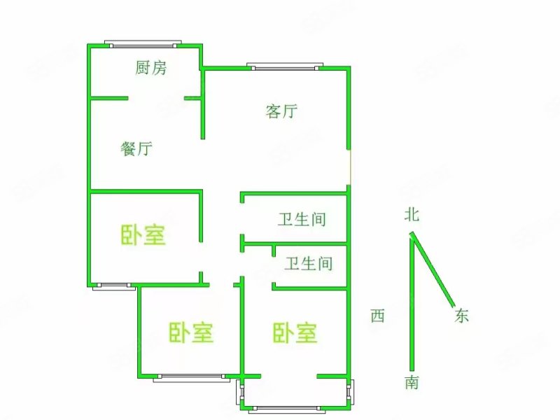 洺水雅居3室2厅2卫117.7㎡南北75万