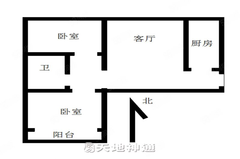 柏泉庄园雁鸣园B区2室1厅1卫89㎡南北185万