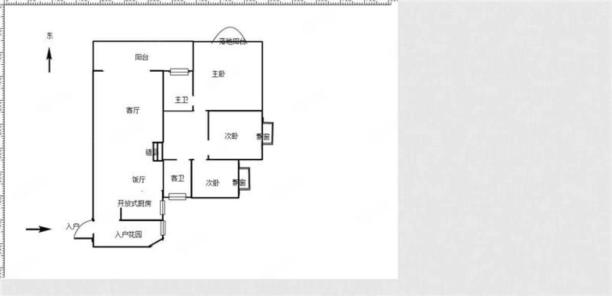 都市风景3室2厅2卫130.9㎡东北59.6万