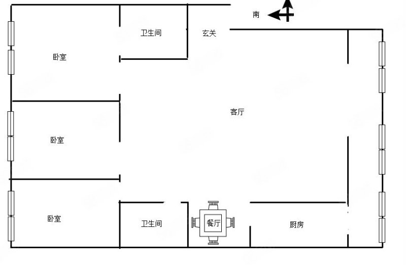 经纬十二道街小区(经纬十二道街24-1号,26号)3室2厅2卫192.41㎡南北120万