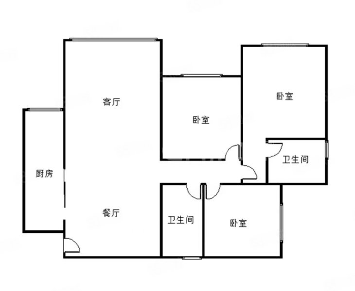 逸都江城3室2厅2卫89㎡南北68.8万