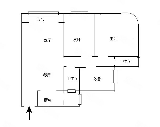 置信国际社区(一期)3室2厅2卫103㎡南北42.8万