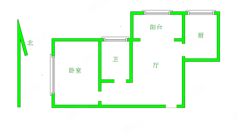 现代城小区1室1厅1卫62㎡南北45万