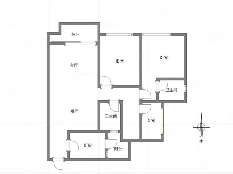 中交中央公园和颂3室2厅2卫95.41㎡南北105万