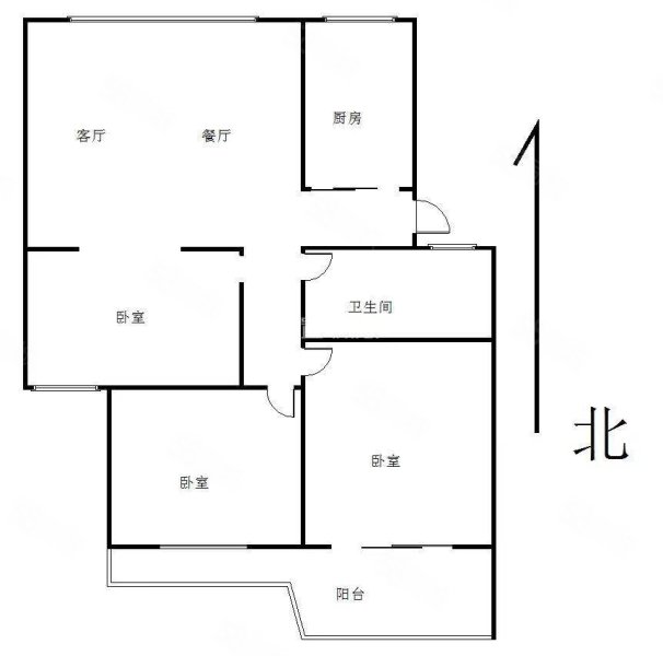 宁安里3室2厅1卫85.57㎡南182万