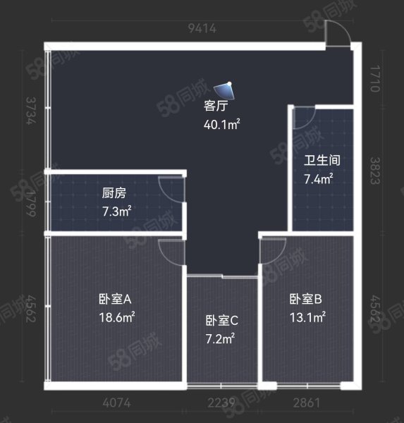 五星公寓4室2厅1卫144㎡南北215万