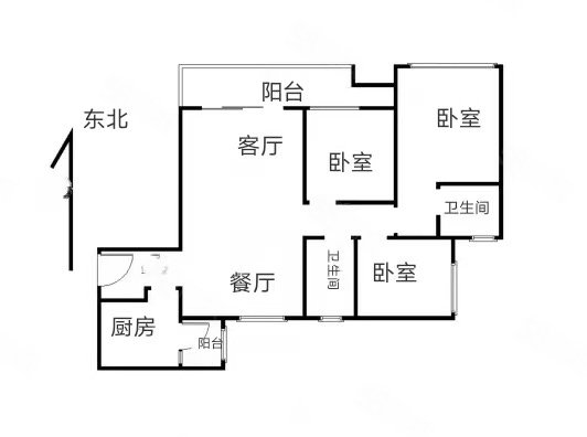 中梁大唐壹号院3室2厅2卫92㎡南北58.8万