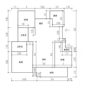 四季连城3室2厅2卫113.26㎡南北118万