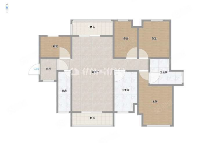 保利城4室2厅2卫120.3㎡南北87.5万