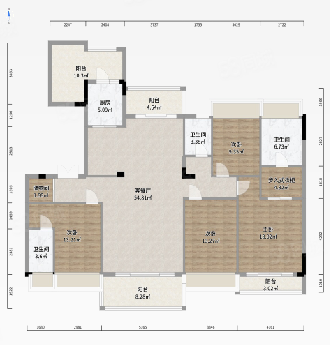 碧桂园贵安一号星月湾4室2厅3卫189.92㎡南北110万