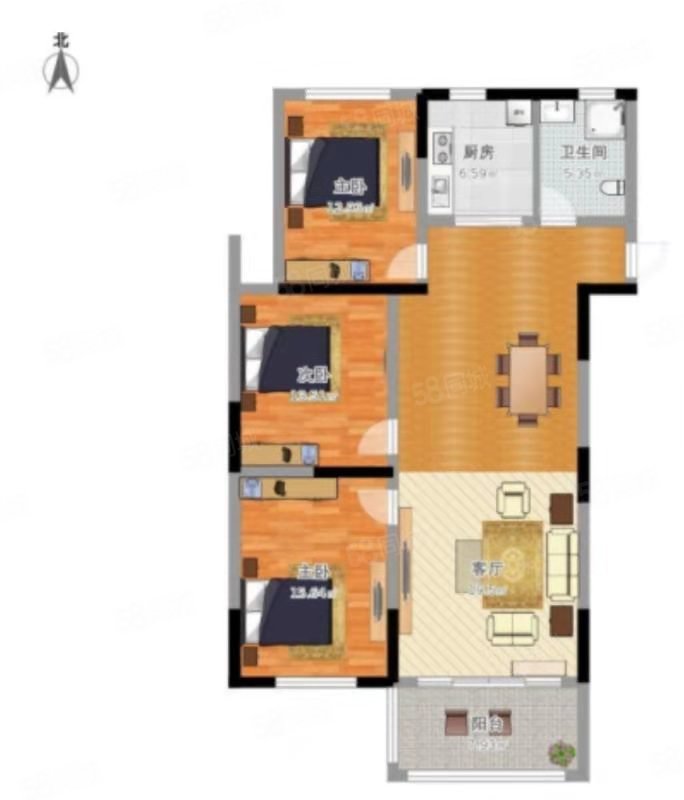 泉龙街64,66号楼3室2厅1卫178㎡南北82万