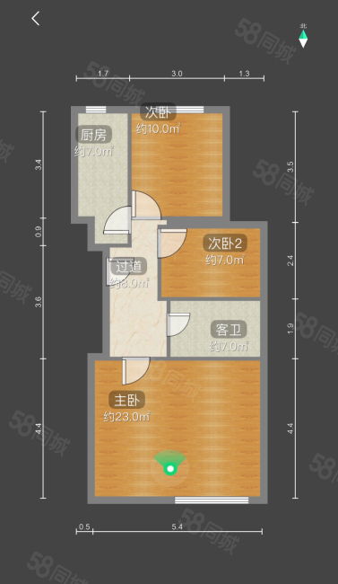 首开香溪郡南区2室1厅1卫70.92㎡南北235万