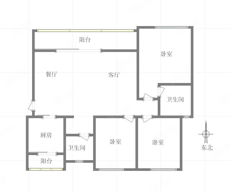 中国铁建万籁九歌3室2厅2卫101.75㎡南北128万