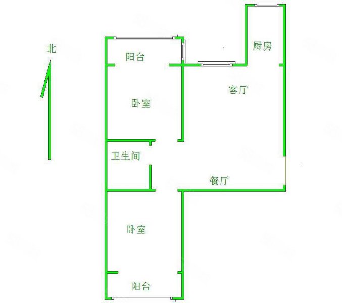 维多利亚夏郡2室2厅1卫92.75㎡南北80万