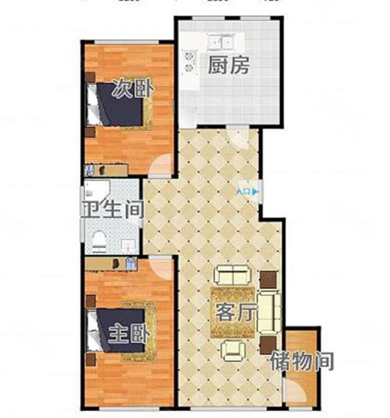 卓达城市花园2室1厅1卫90㎡南北47.5万