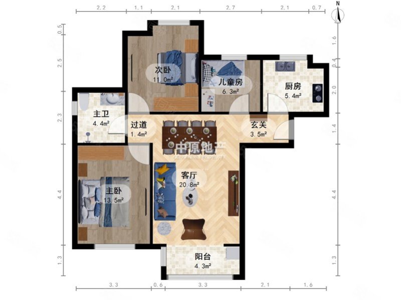 枫桦园3室1厅1卫106.25㎡南北159万