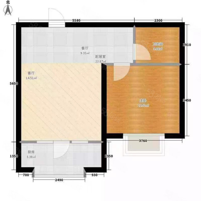 银河花园1室1厅1卫49㎡南13.8万