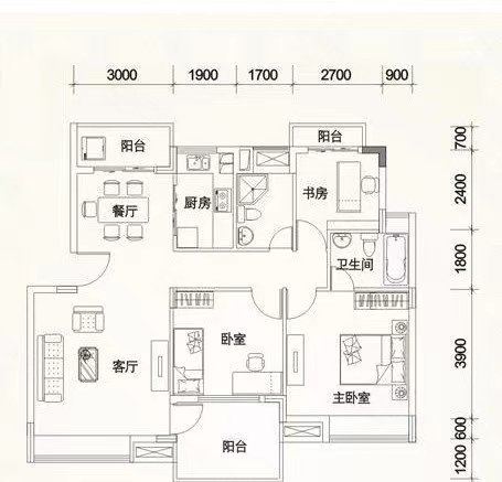 富盈四季华庭3室2厅2卫102.44㎡南北125万