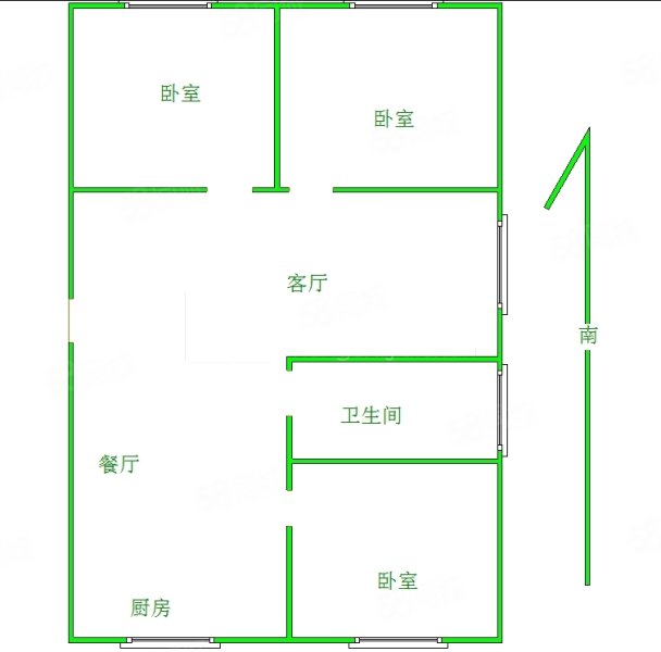 富兴嘉城(A区)3室2厅1卫119㎡南北90万