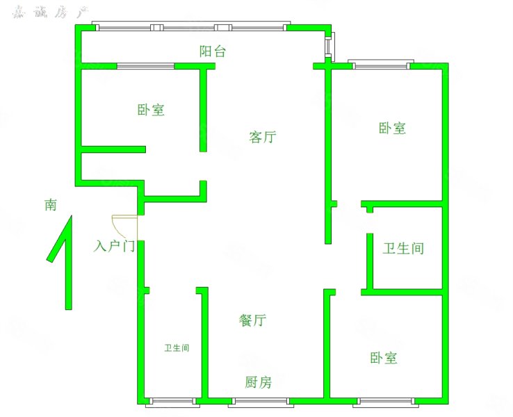 景城花园(青州)3室2厅2卫143㎡南北100万