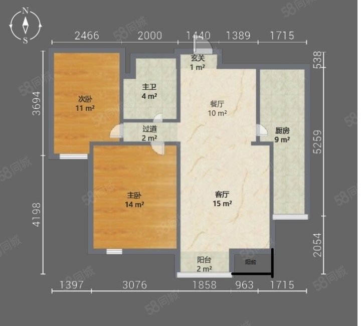 春江花月2室2厅1卫98.35㎡南148万