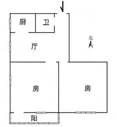 公园怡景苑2室2厅1卫94㎡南北63万