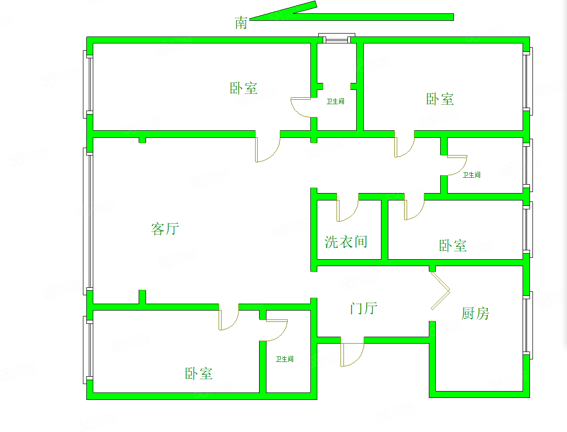 樾熙府(2號(hào)院)4室1廳3衛(wèi)201.98㎡南北620萬(wàn)