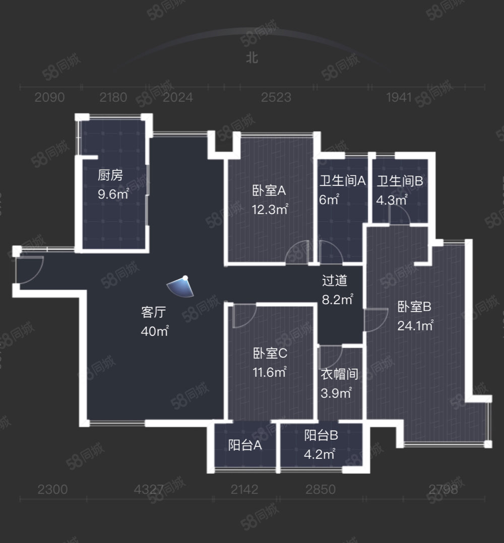 藏珑湖上国际花园3室2厅2卫143.63㎡南北160万