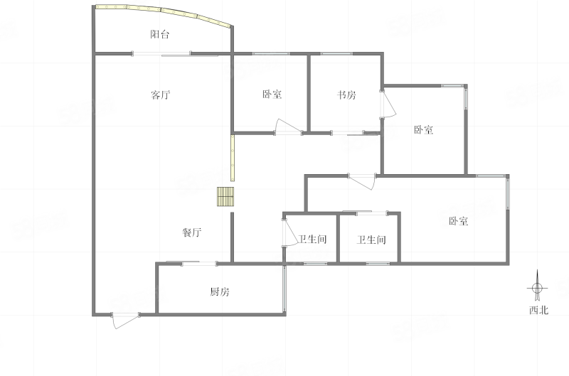 时代菁英4室2厅2卫166.47㎡西北220万