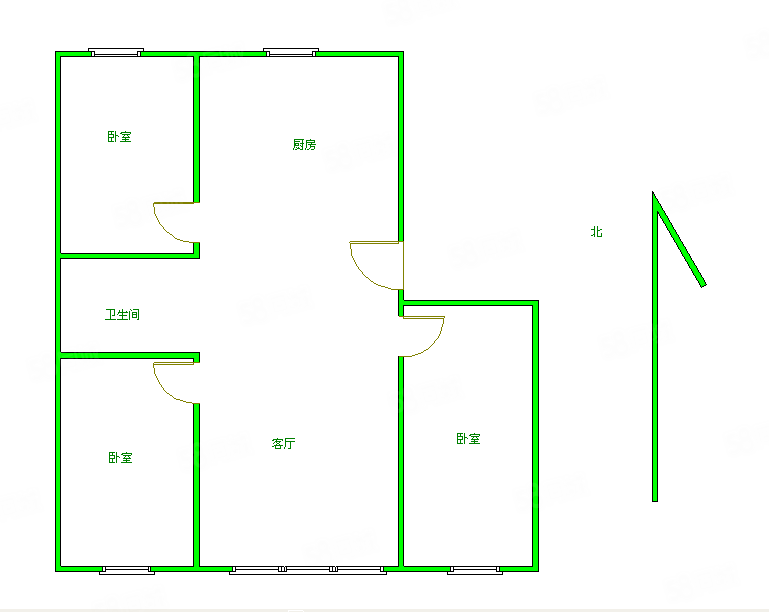 顺吉四季3室2厅1卫91㎡南北69万