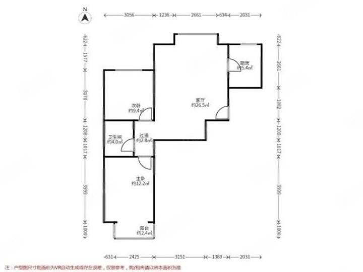 红杉一品2室1厅1卫81.82㎡南北338万