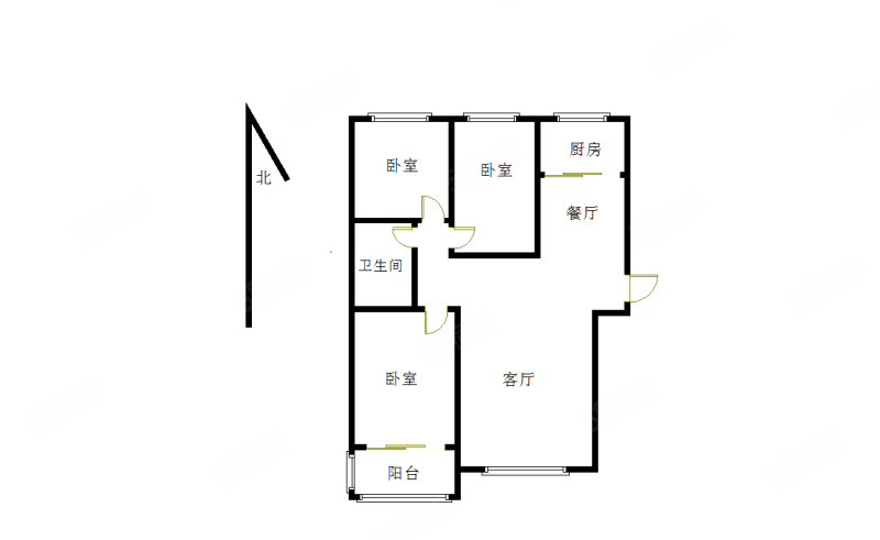 秀兰水榭翰城(南区)3室2厅1卫125㎡南北77万