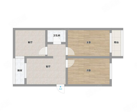 信义巷4号院2室2厅1卫88.58㎡东西108万