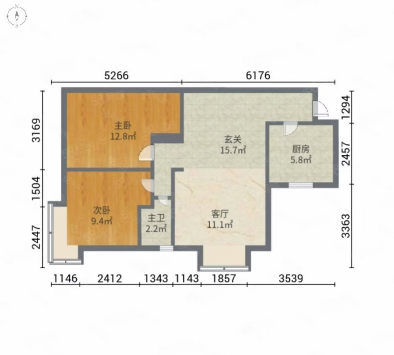 祥隆花園2室1廳1衛(wèi)84㎡南19.98萬