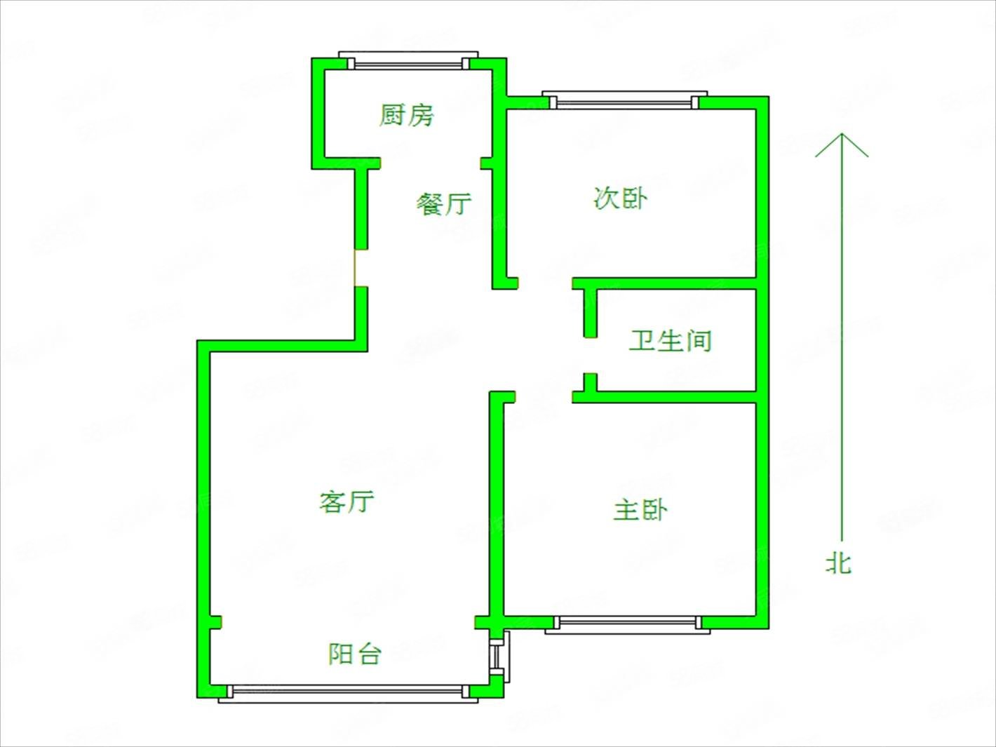 铁路街小区(山海关)2室1厅1卫66㎡南北41.8万