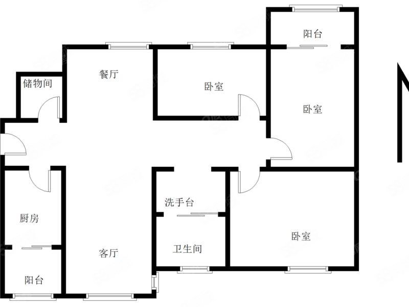 恒泰阿奎利亚米兰堡(南区)3室2厅1卫99.82㎡南北88万