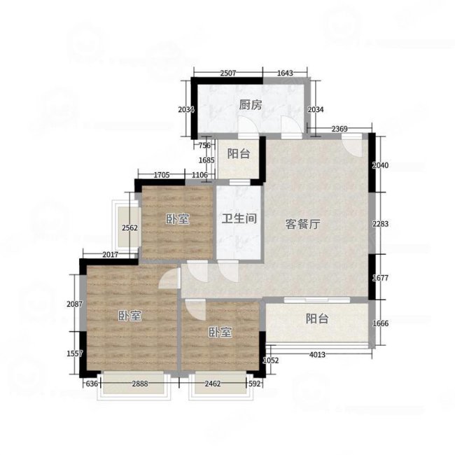 武汉恒大帝景3室2厅1卫90.37㎡南北88万