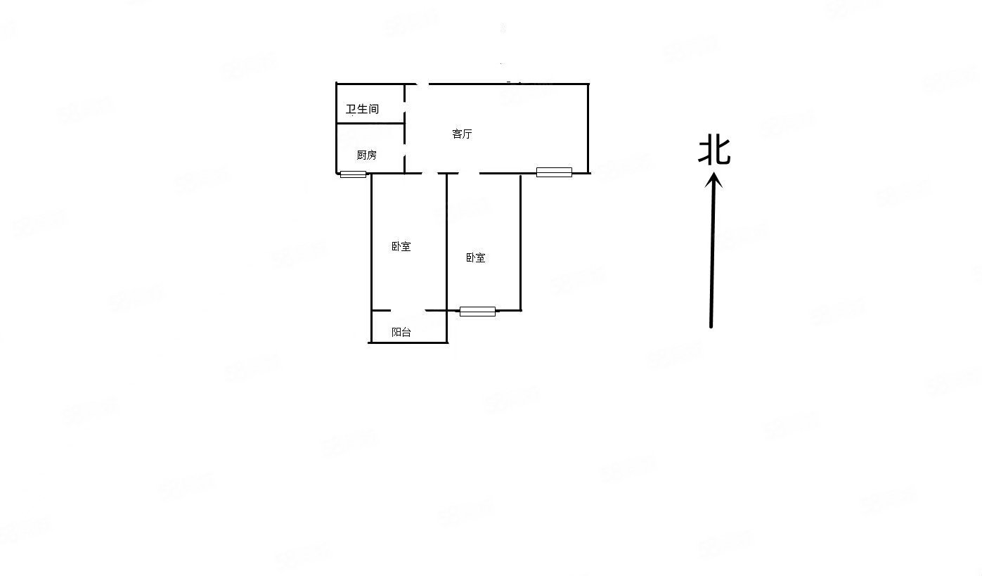 经贸大学东苑2室1厅1卫89㎡南北170万