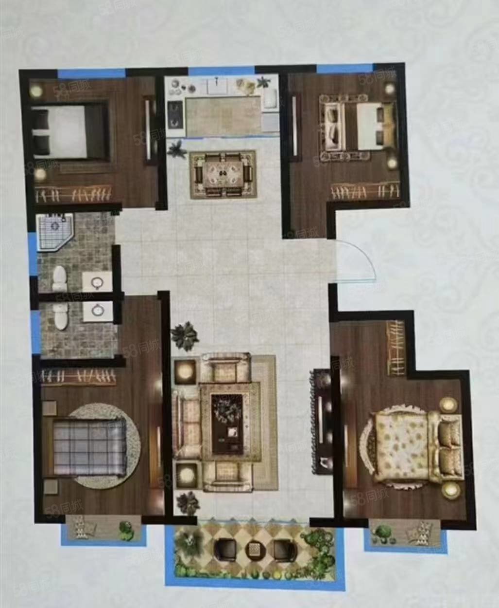 汇金湾御园4室2厅2卫163㎡南北130万