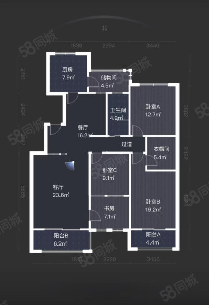 伊丽莎白东岸4室2厅2卫154.61㎡南北82万